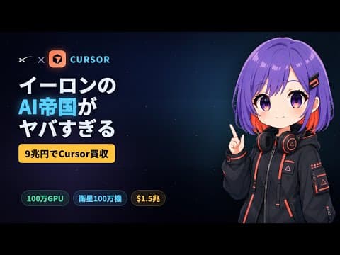 【9兆円買収】SpaceXがCursorを買った本当の理由|イーロンのAI帝国がヤバすぎる